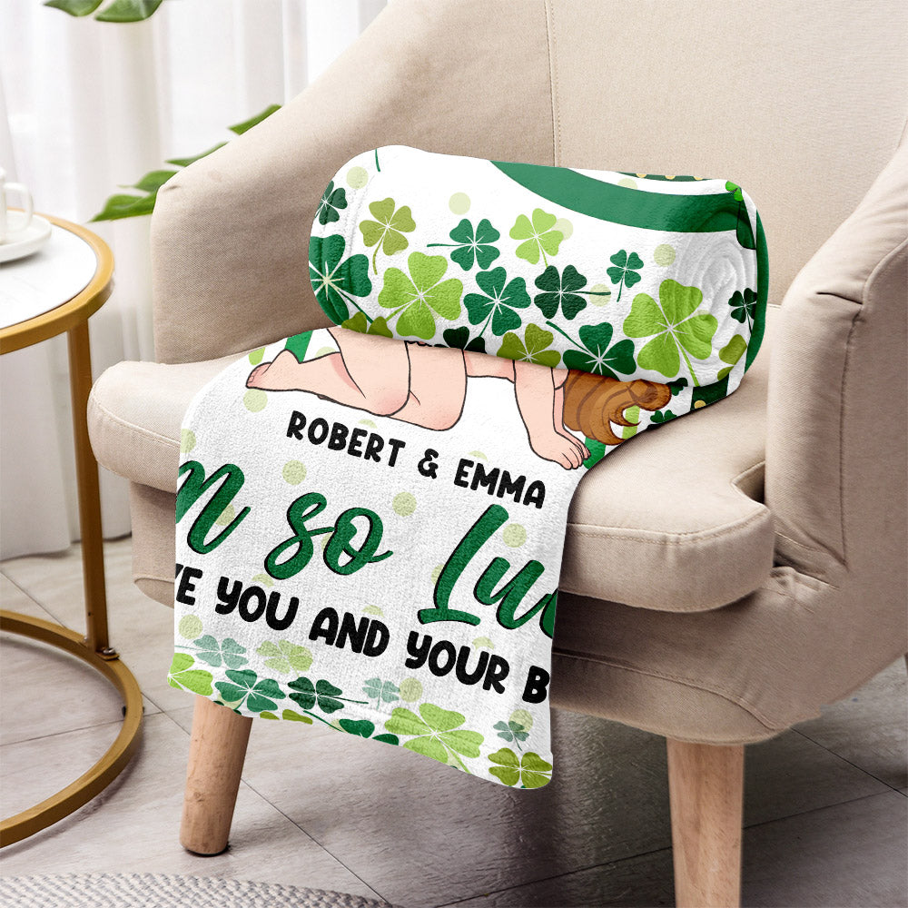 Lucky To Have You And Your Butt - Personalized Couple Blanket