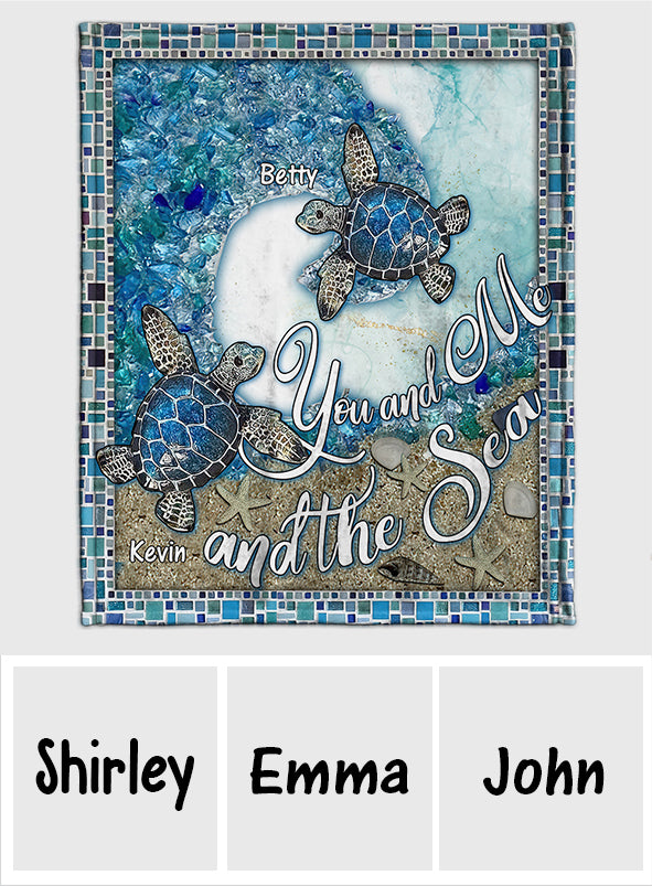 You And Me And The Beach - Personalized Couple Blanket