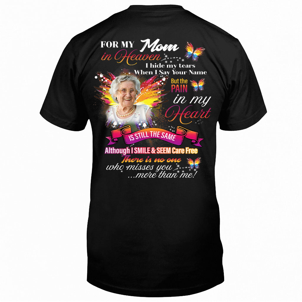 For My Any Title In Heaven I Hide My Tears When I Say Your Name - Personalized Memorial T-shirt and Hoodie