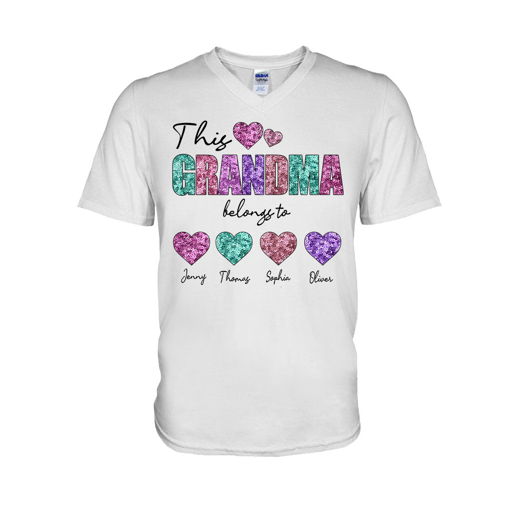 This Mom/ Grandma Belongs To The Hearts - Personalized Mother T-shirt And Hoodie