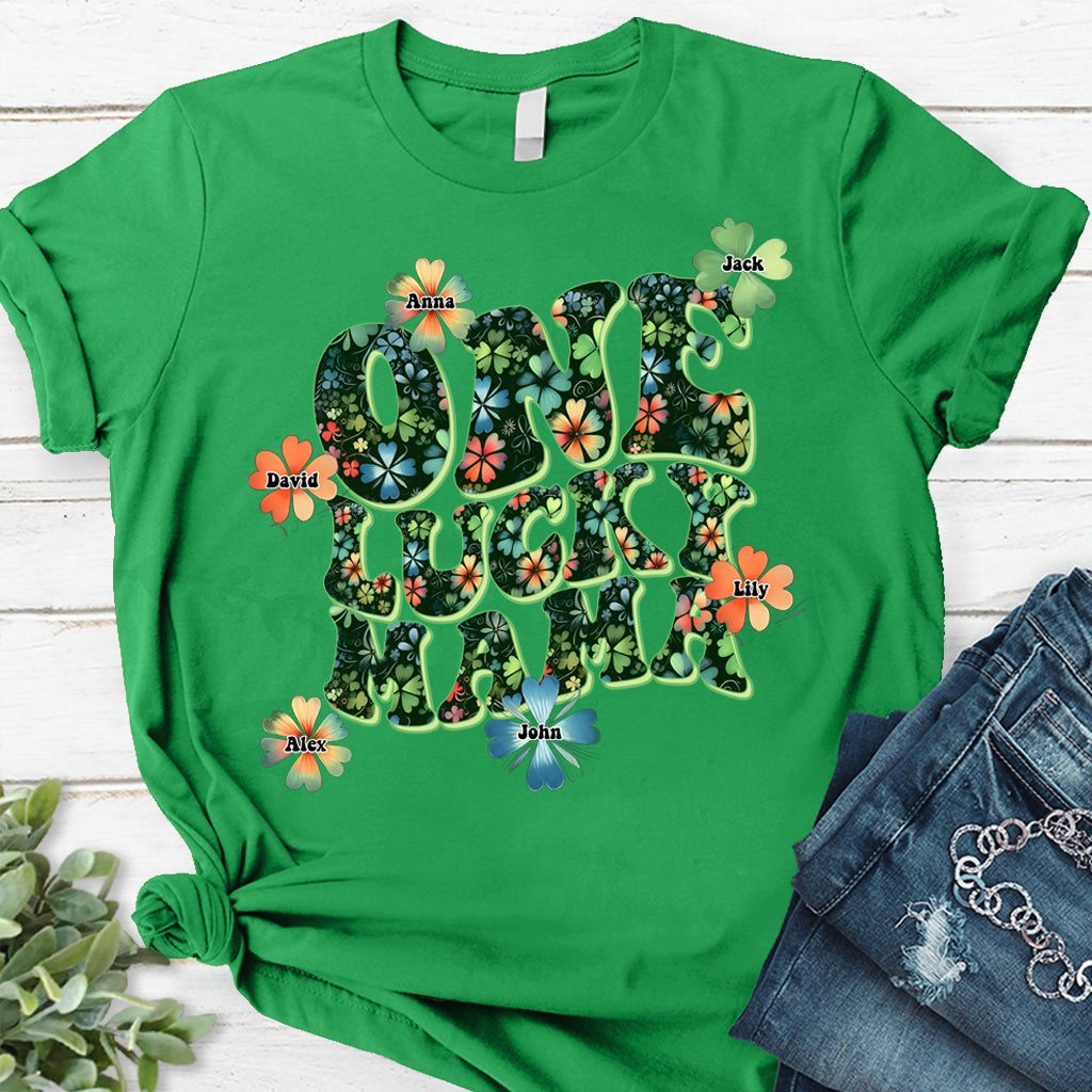 One Lucky Mama - Personalized Mother T-shirt And Hoodie