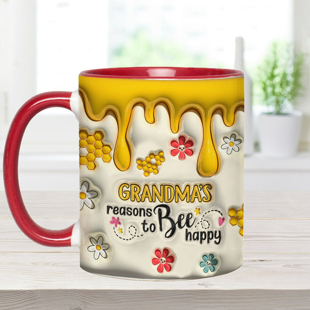 Les raisons de grand-mère d'être heureuse - Mug personnalisé pour grand-mère