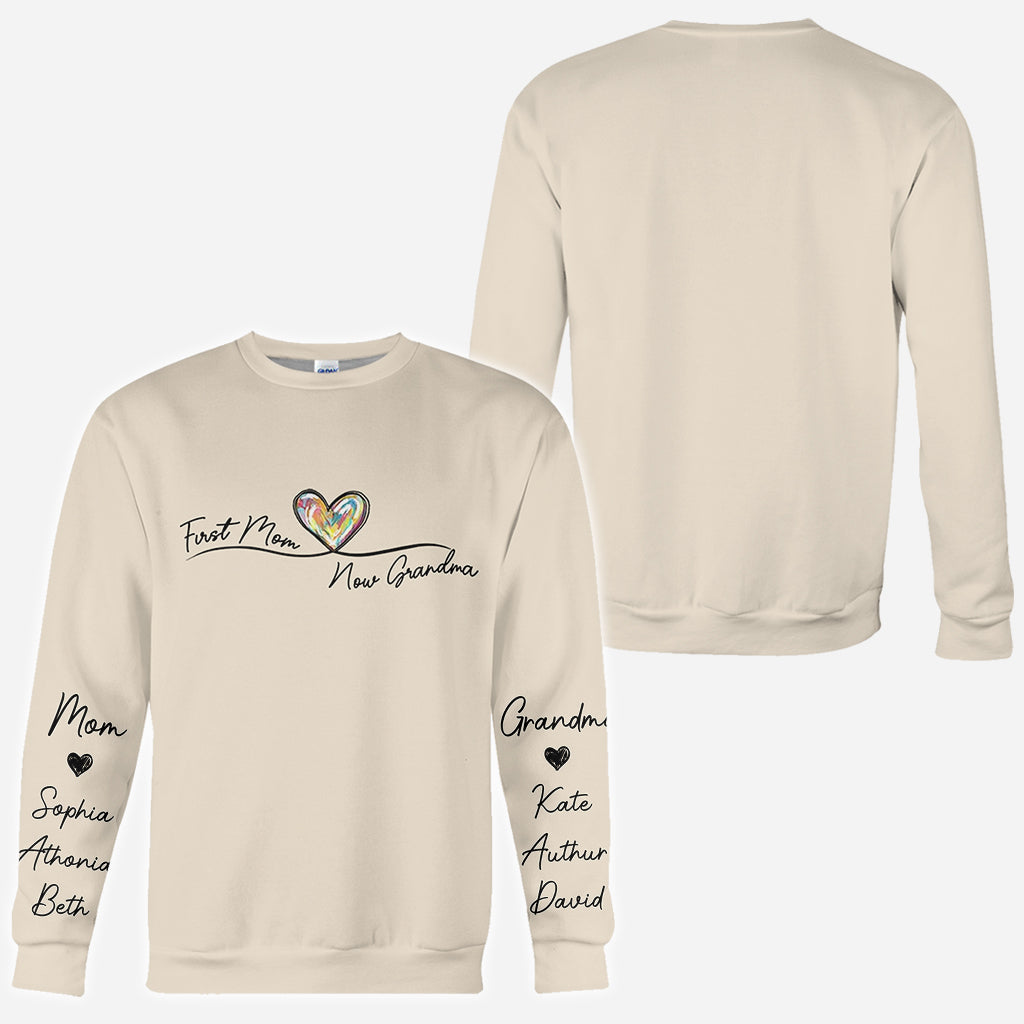 First Mom Now Grandma - Personalized Grandma All Over Shirt