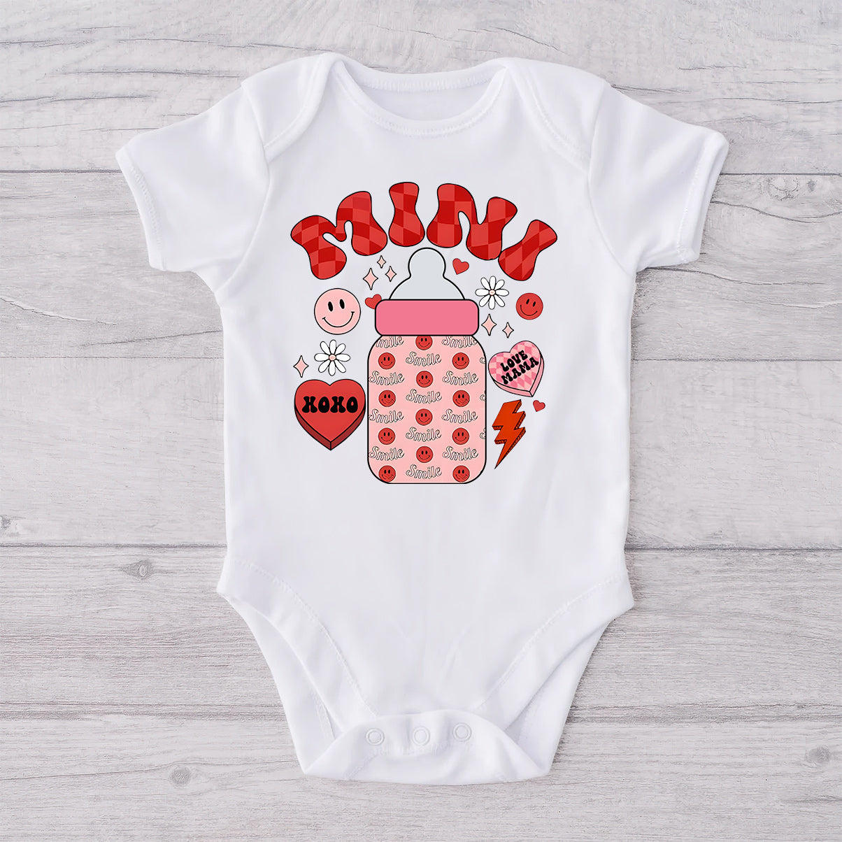 Mama And Mini - Personalized Mother T-shirt And Baby Onesie