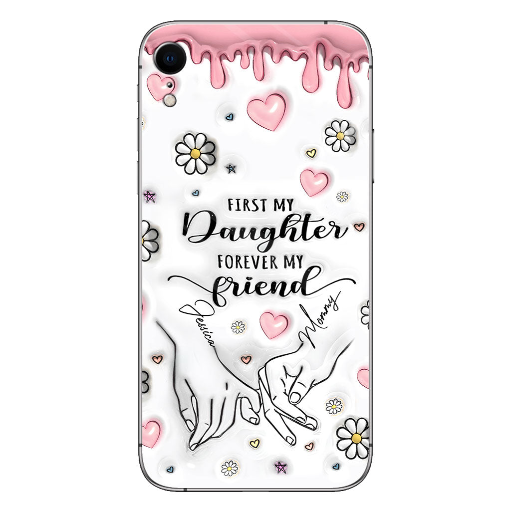 First My Mother Forever My Friend - Personalized Mother Clear Phone Case