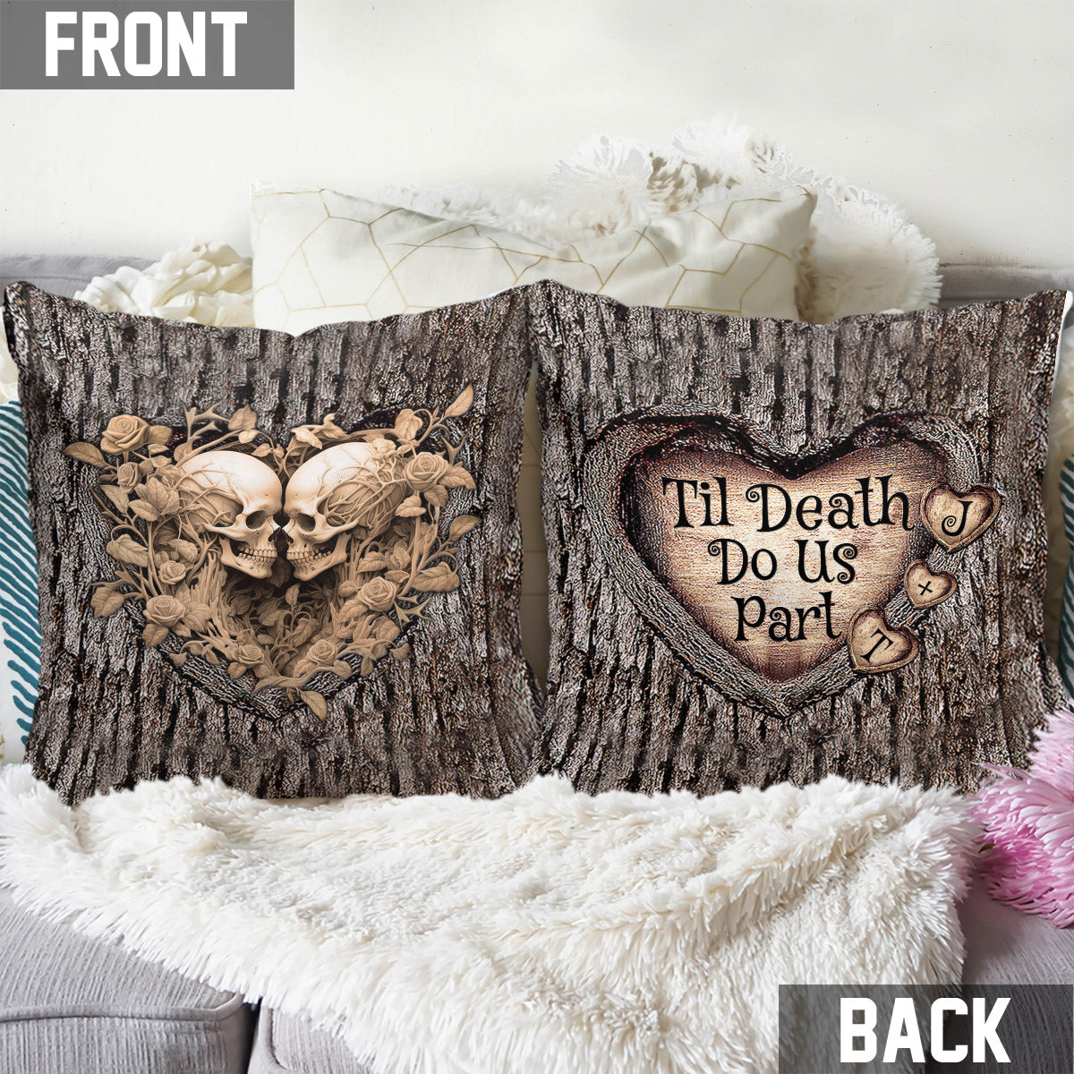 Til Death Do Us Part - Personalized Couple Throw Pillow