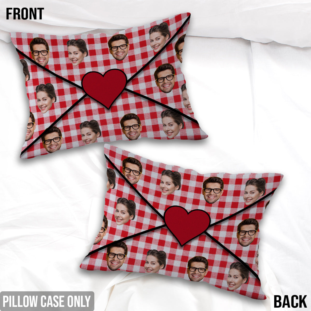 Love Letter Envelope With Face Custom - Personalized Couple Rectangle Pillow Cover