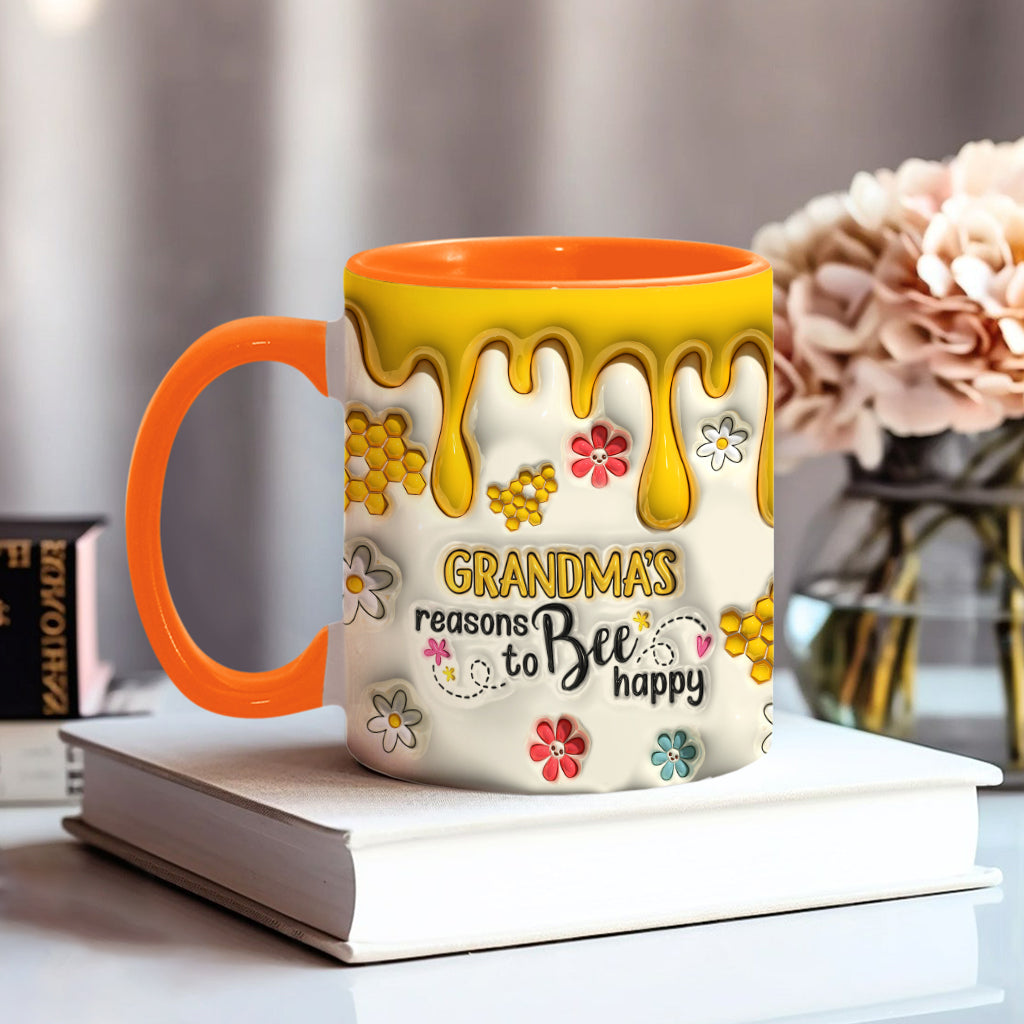 Les raisons de grand-mère d'être heureuse - Mug personnalisé pour grand-mère