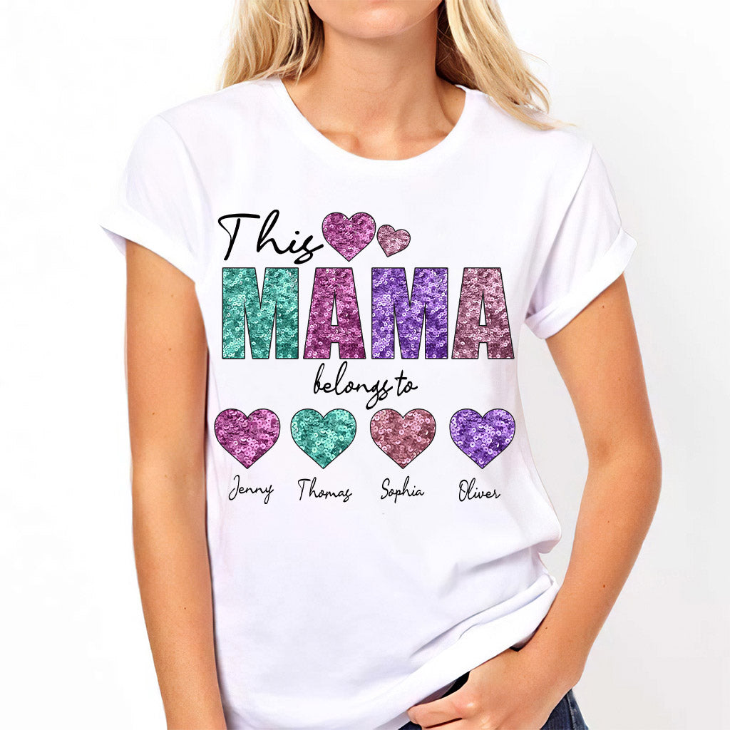 This Mom/ Grandma Belongs To The Hearts - Personalized Mother T-shirt And Hoodie