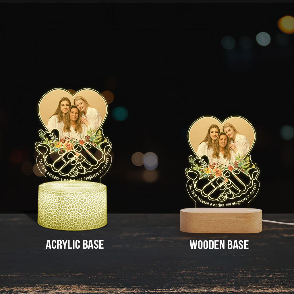 The love Between A Mother And Children Is Forever - Personalized Mother Shaped Plaque Light Base