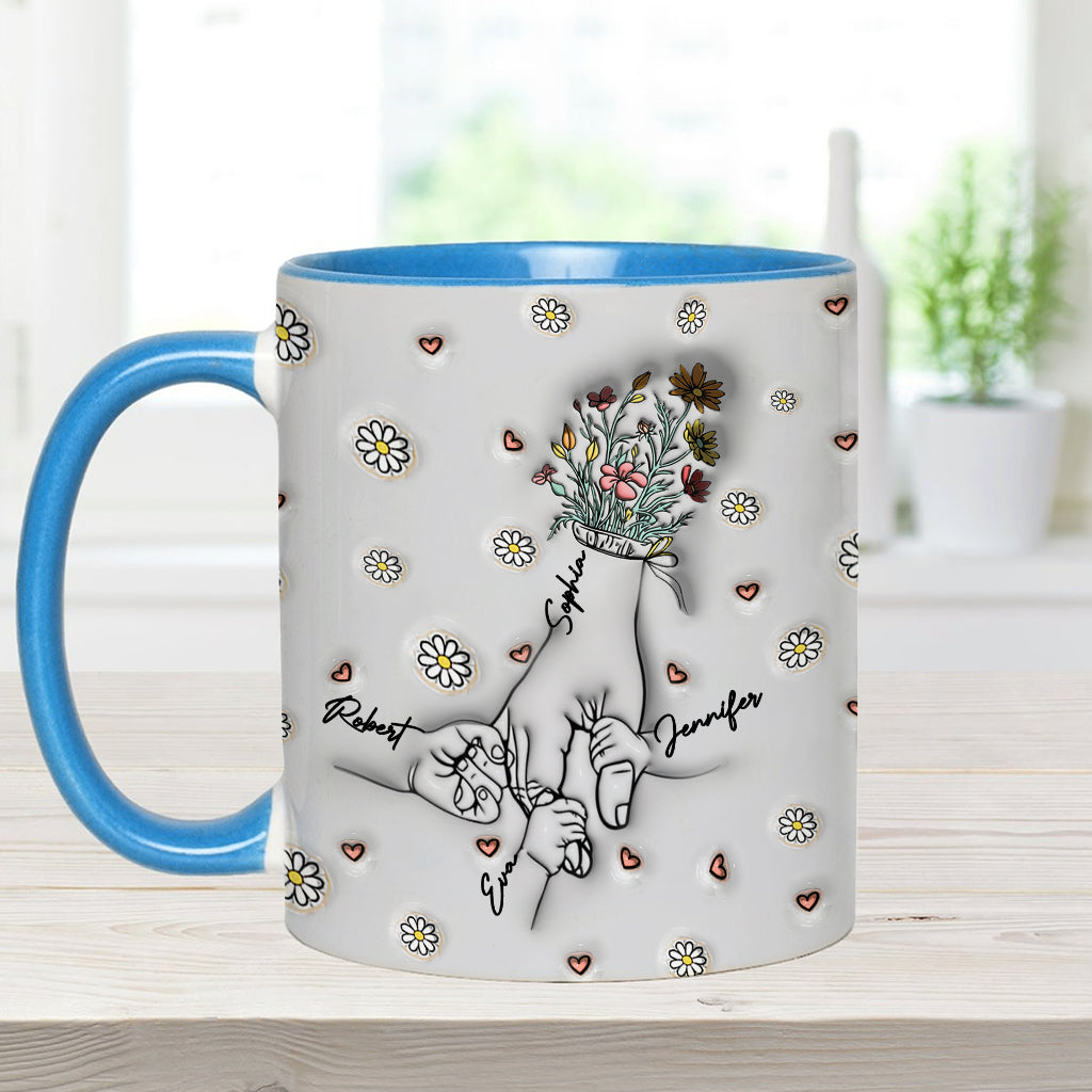 Holding Mom's Hand - Personalized Mother Accent Mug