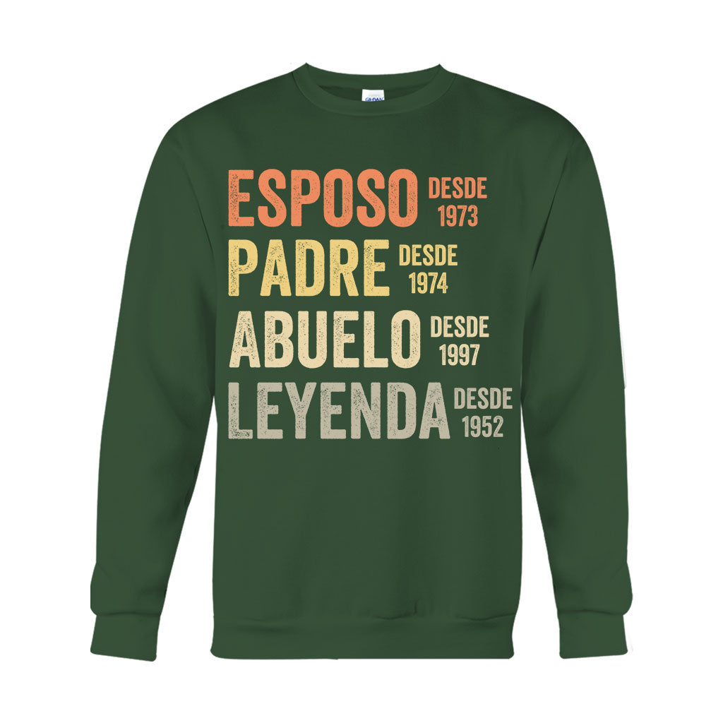Esposo Padre Abuelo Leyenda - Personalized Father T-shirt And Hoodie