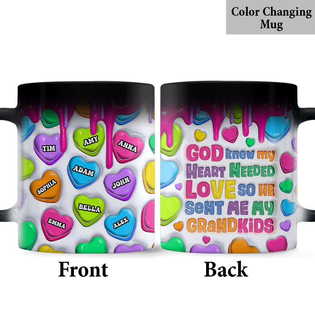 God Knew My Heart Needed Love - Personalized Grandma Mug