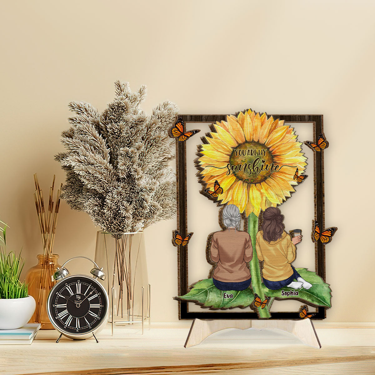 You Are My Sunshine - Personalized Mother 2 Layered Wood Sign / Wood Plaque