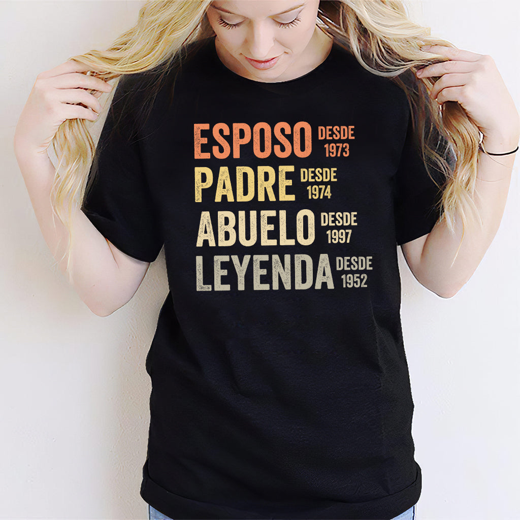Esposo Padre Abuelo Leyenda - Personalized Father T-shirt And Hoodie