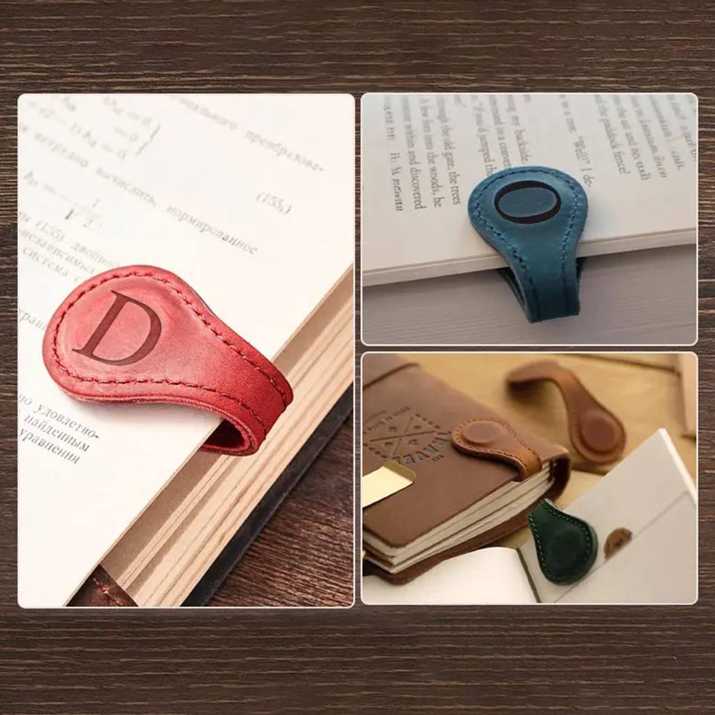 Personalisiertes Lesezeichen aus Leder mit individuellen Initialen