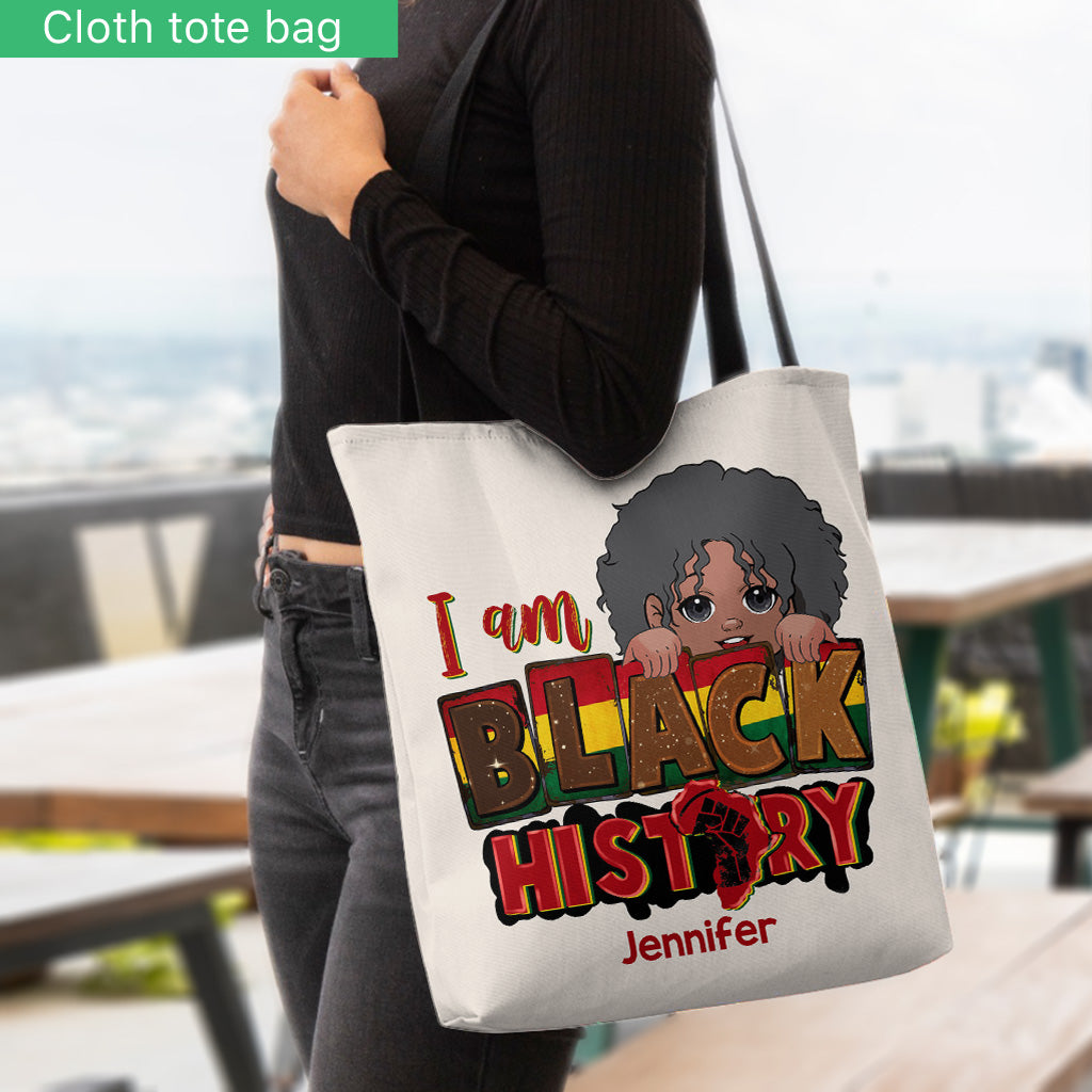 Je suis l'histoire des Noirs - Sac fourre-tout afro-américain personnalisé