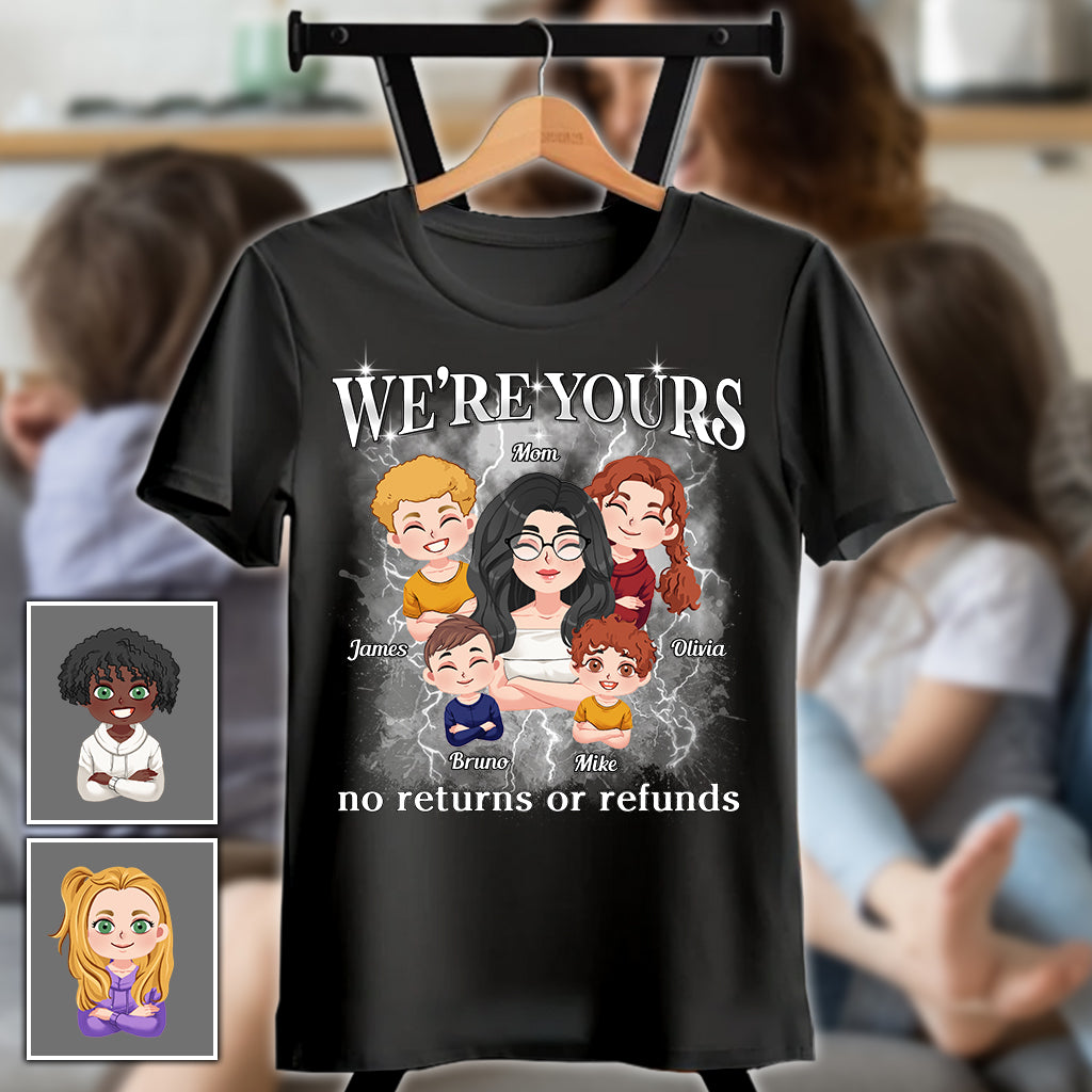 We're Yours No Returns Or Refunds Chibi Kids Bootleg Rap - Personalized Mother T-shirt And Hoodie