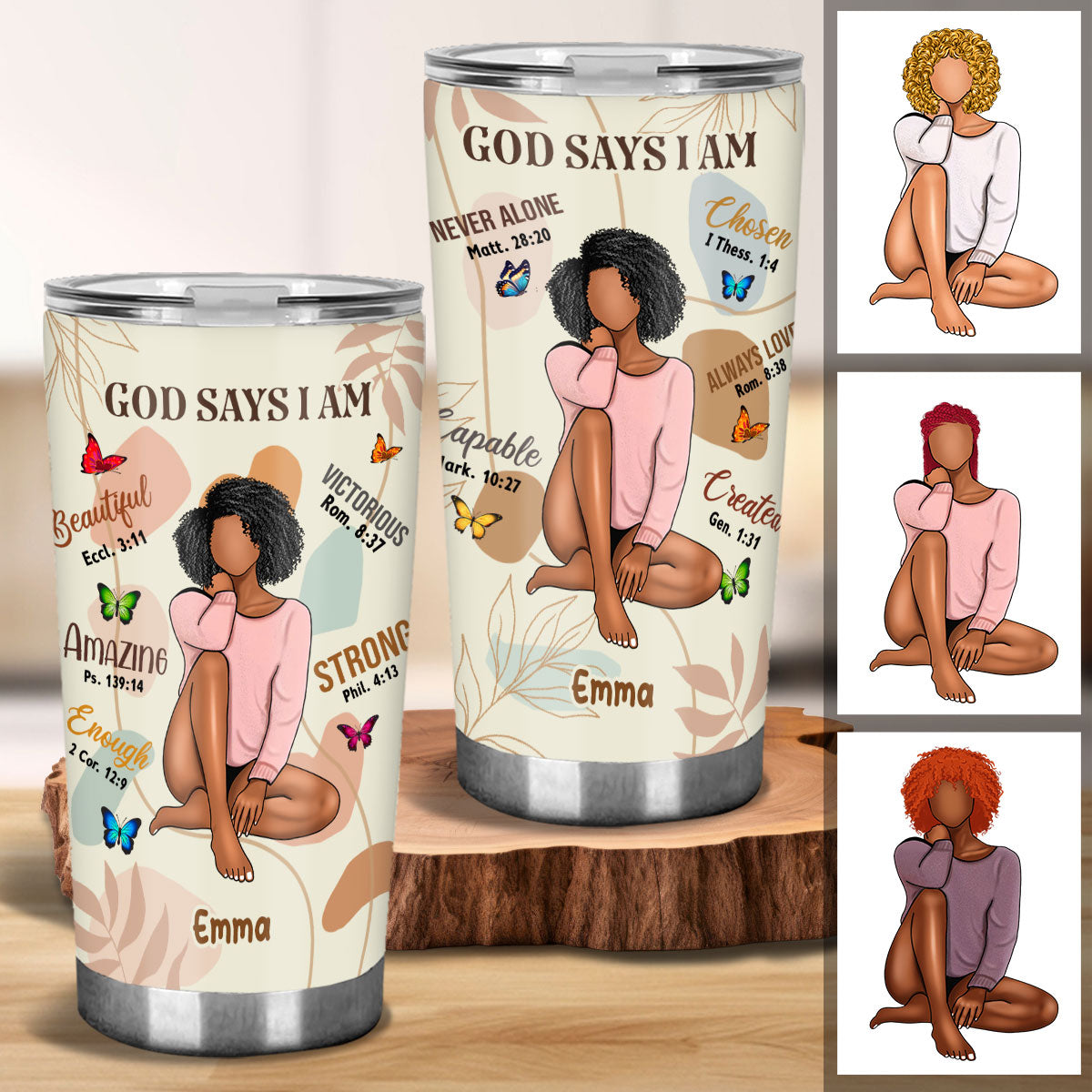 Dieu dit que je suis - Gobelet personnalisé afro-américain