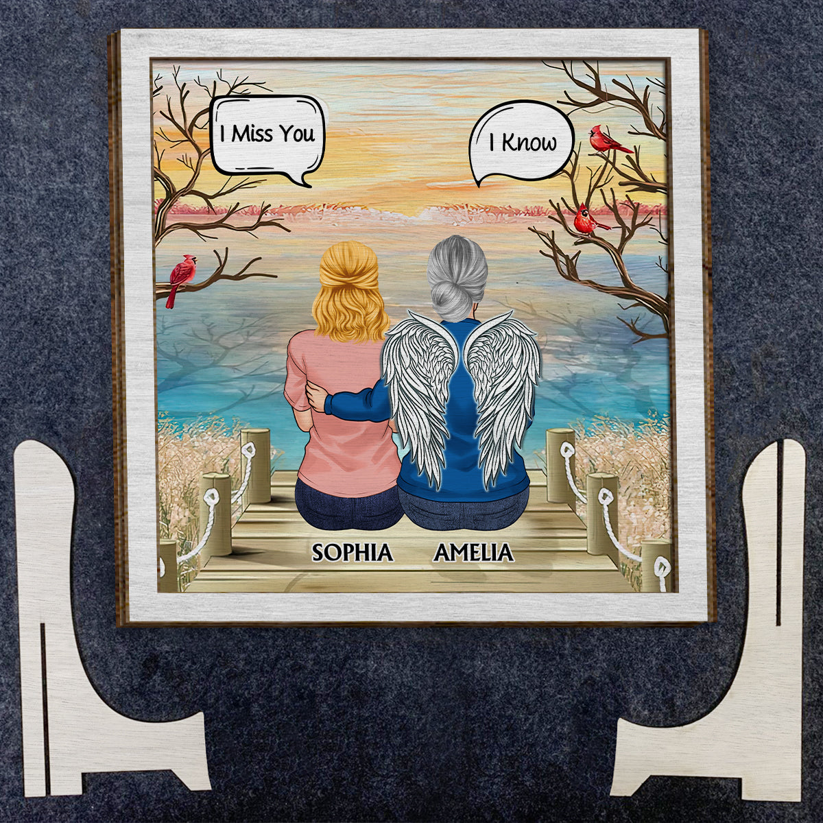 I Miss You I Know Memorial Gift - Personalized Memorial 2 Layered Wood Sign / Wood Plaque