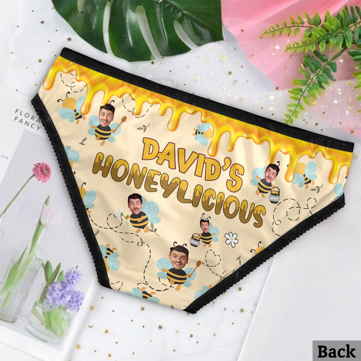 My Honeylicious - Personalized Couple Lace Border Women Briefs