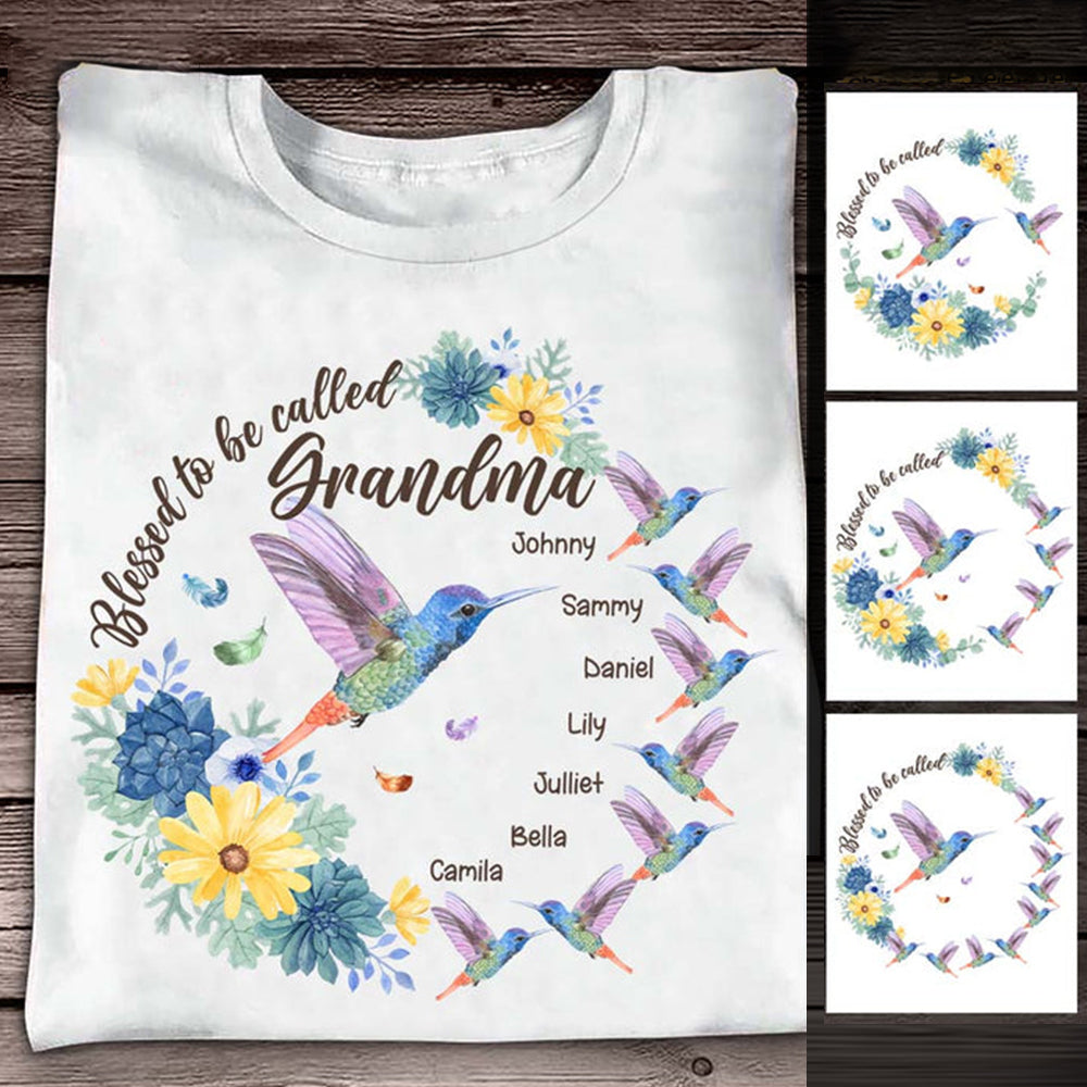 Gesegnet, Oma Nana Gigi genannt zu werden – Personalisiertes Oma-T-Shirt und Hoodie