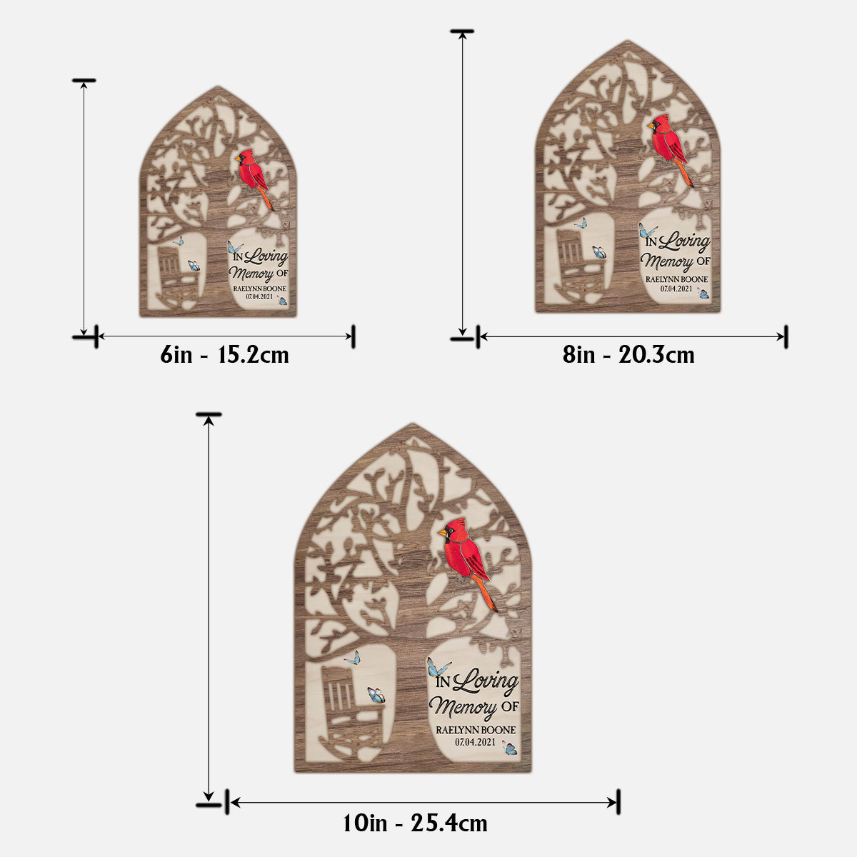 In Loving Memory Memorial Chair Red Cardinal - Personalized Memorial 2 Layered Wood Sign / Wood Plaque