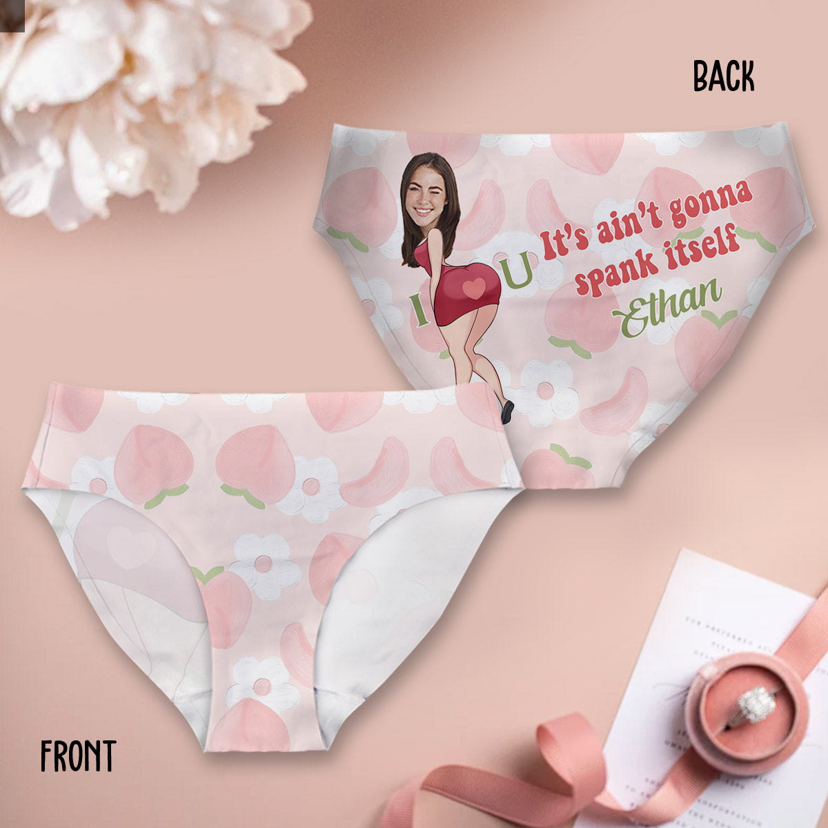 It’s Ain’t Gonna Spank Itself Custom Photo And Name - Personalized Couple Women's Briefs