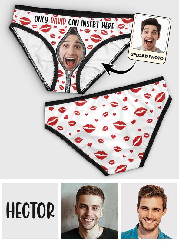 Only You Can Insert Here - Personalized Couple Lace Border Women Briefs