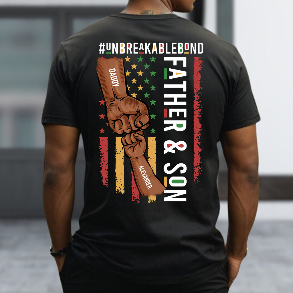 Père et fils, lien indéfectible - T-shirt et sweat à capuche personnalisés afro-américains
