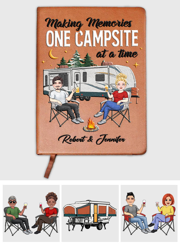 Erinnerungen schaffen – Campingplatz für Campingplatz – Personalisiertes Camping-Tagebuch aus Leder