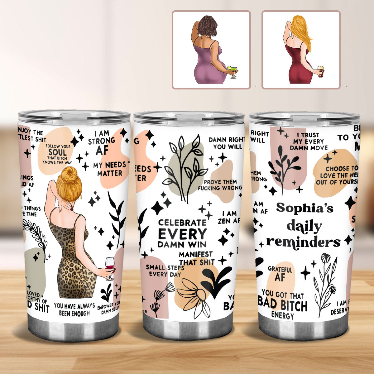 Tägliche Erinnerungen, Affirmationen, Motivation, Inspiration, Selbstliebe, positive Zitate – personalisierter Becher