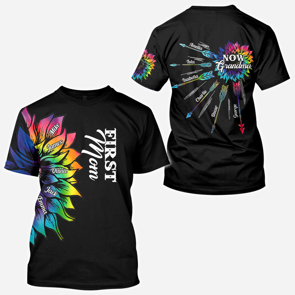 First Mother Now Grandma With Any Title And Kid Name - Personalized Mother All Over Shirt