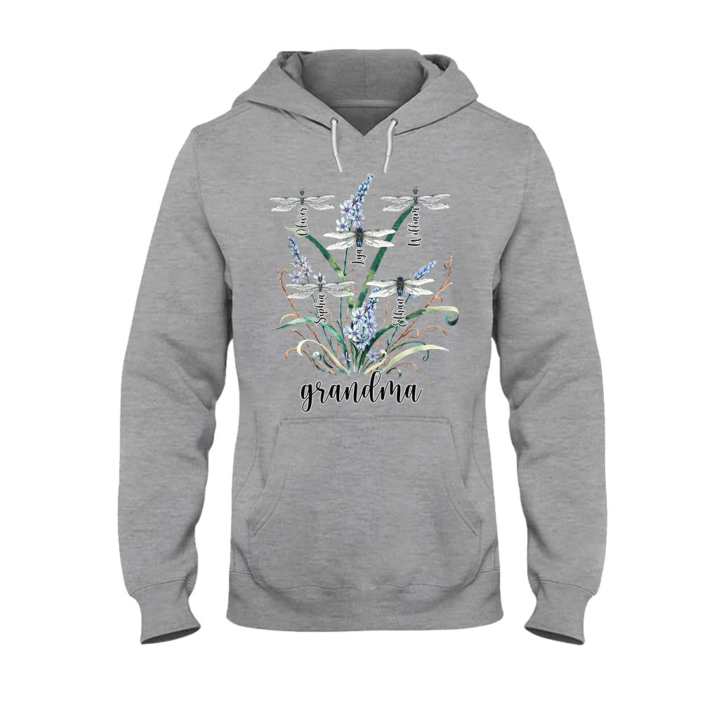 Grandma Mother Dragonfly - Personalized Grandma T-shirt And Hoodie