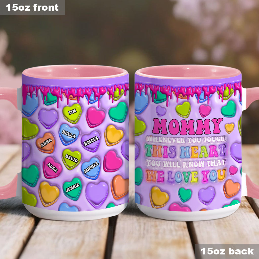 Touch This Heart Love You Grandma Nana Gigi Mom - Personalized Mother Accent Mug