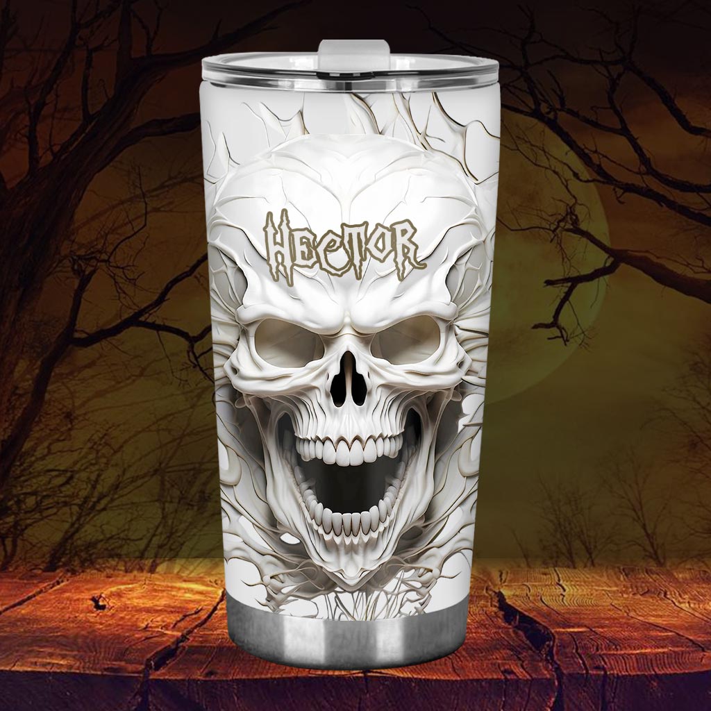 White Skull - Personalized Skull Tumbler