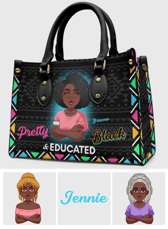 Hübsch, schwarz und gebildet – personalisierte Lederhandtasche für Afroamerikanerinnen