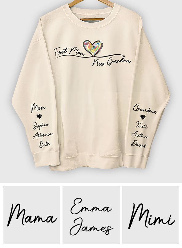 First Mom Now Grandma - Personalized Grandma All Over Shirt