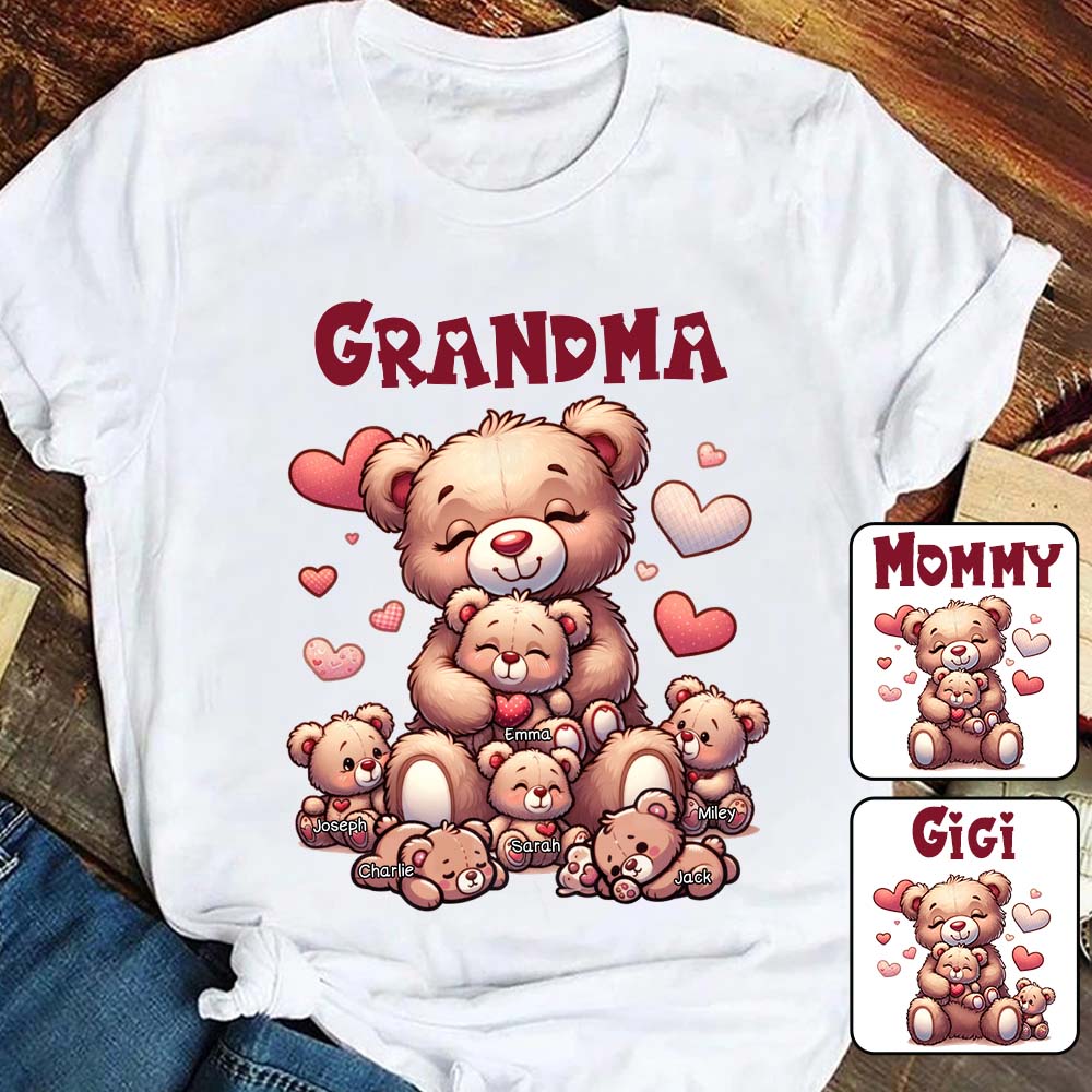 Grandma Bear - Personalized Grandma T-shirt And Hoodie