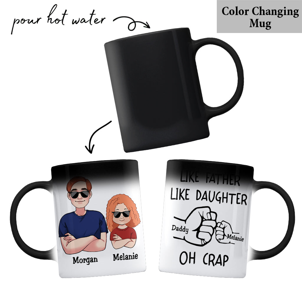 Like Father Like Daughter Fist Bump Handshake - Personalized Father Mug