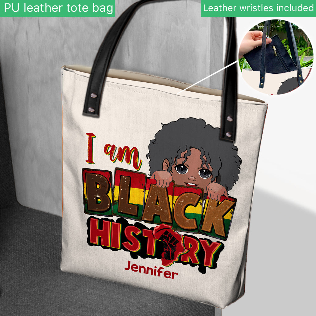Je suis l'histoire des Noirs - Sac fourre-tout afro-américain personnalisé
