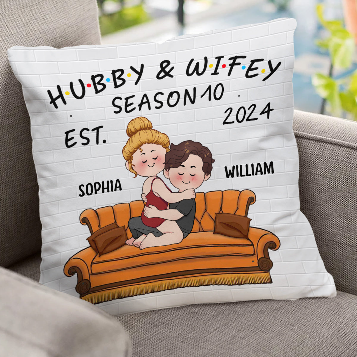 Hubby & Wifey - Personalized Husband And Wife Throw Pillow