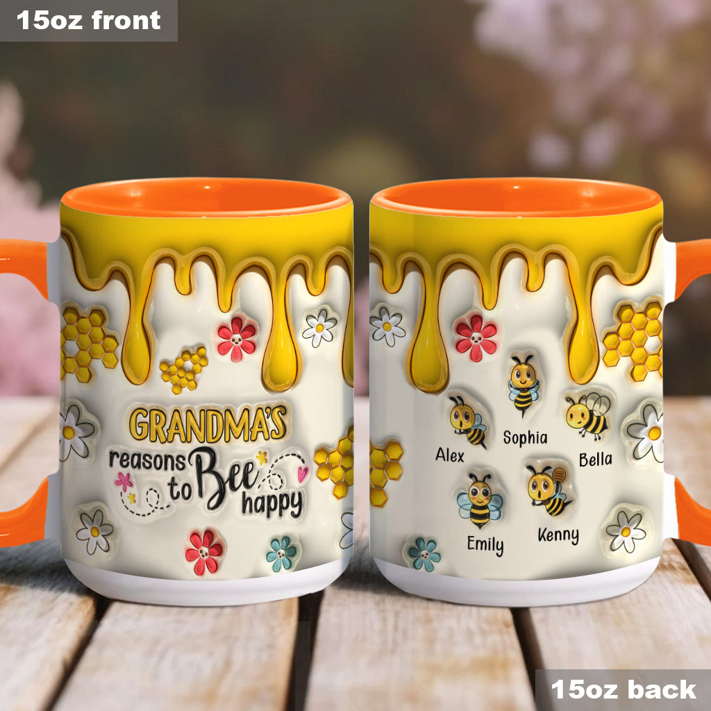 Les raisons de grand-mère d'être heureuse - Mug personnalisé pour grand-mère