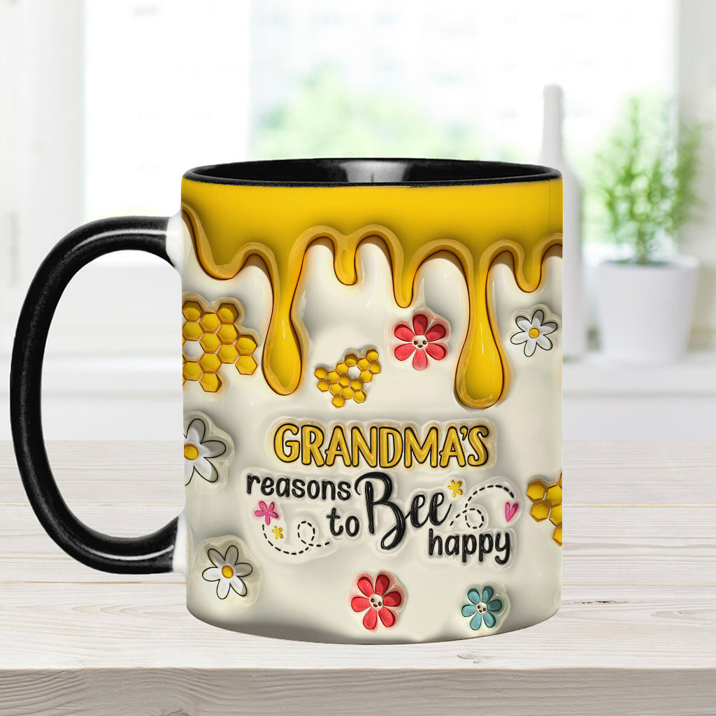 Les raisons de grand-mère d'être heureuse - Mug personnalisé pour grand-mère