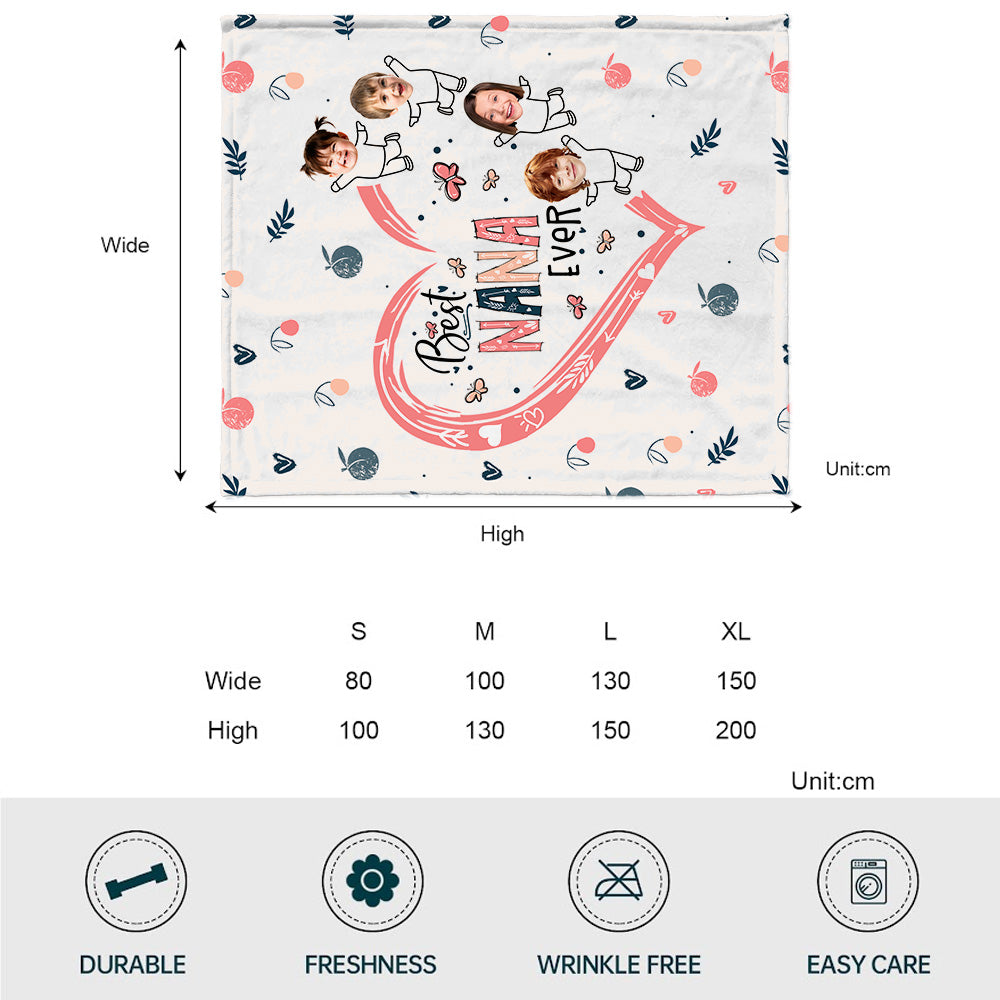 Best Nana Mom Ever Photo Custom - Personalized Grandma Blanket