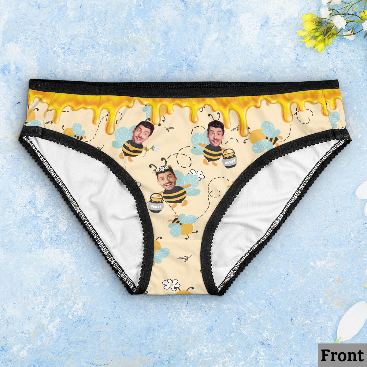 My Honeylicious - Personalized Couple Lace Border Women Briefs