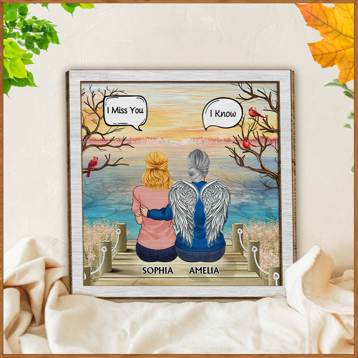 I Miss You I Know Memorial Gift - Personalized Memorial 2 Layered Wood Sign / Wood Plaque