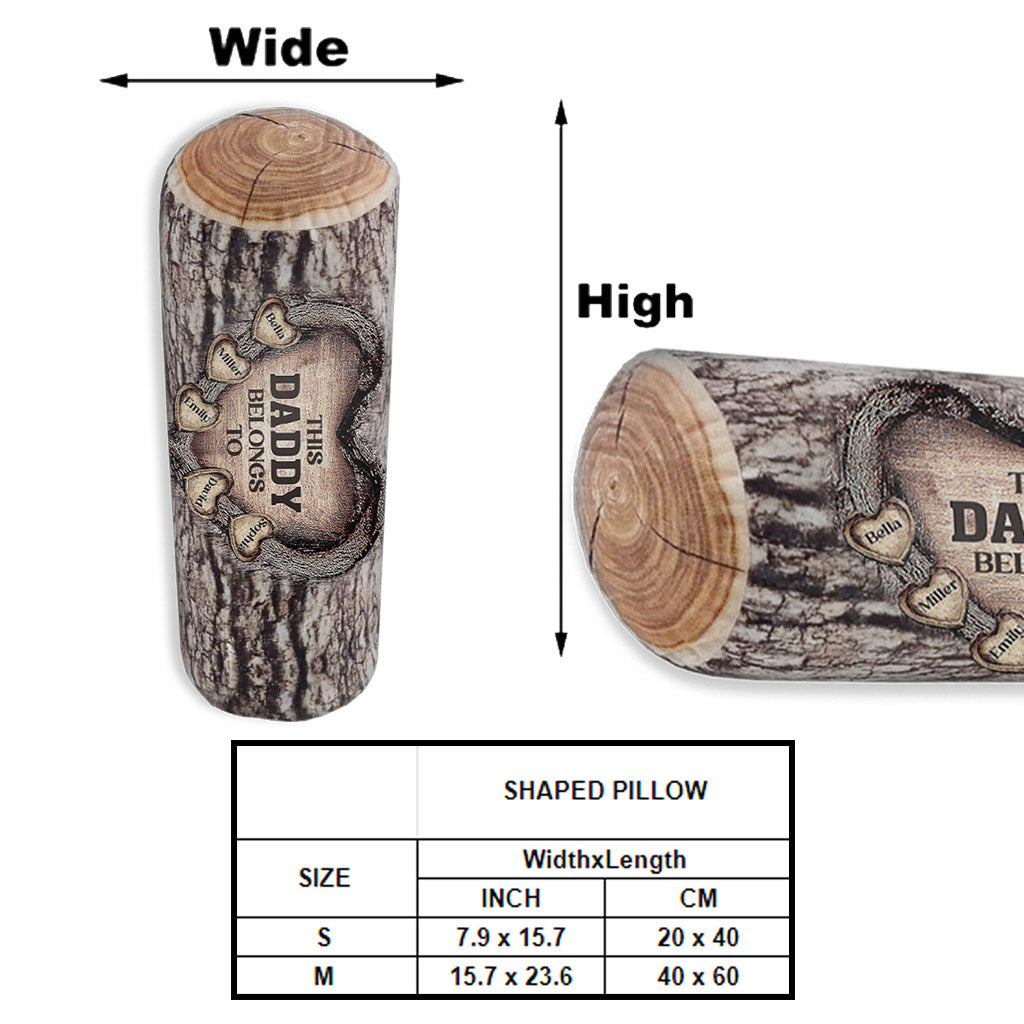 Any Title & Name Heart Belongs To - Personalized Father Shaped Pillow