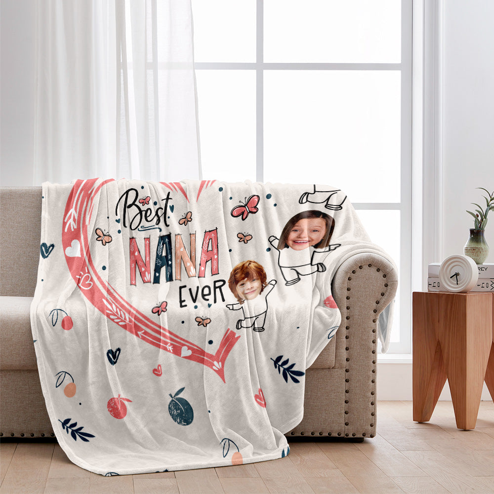 Best Nana Mom Ever Photo Custom - Personalized Grandma Blanket