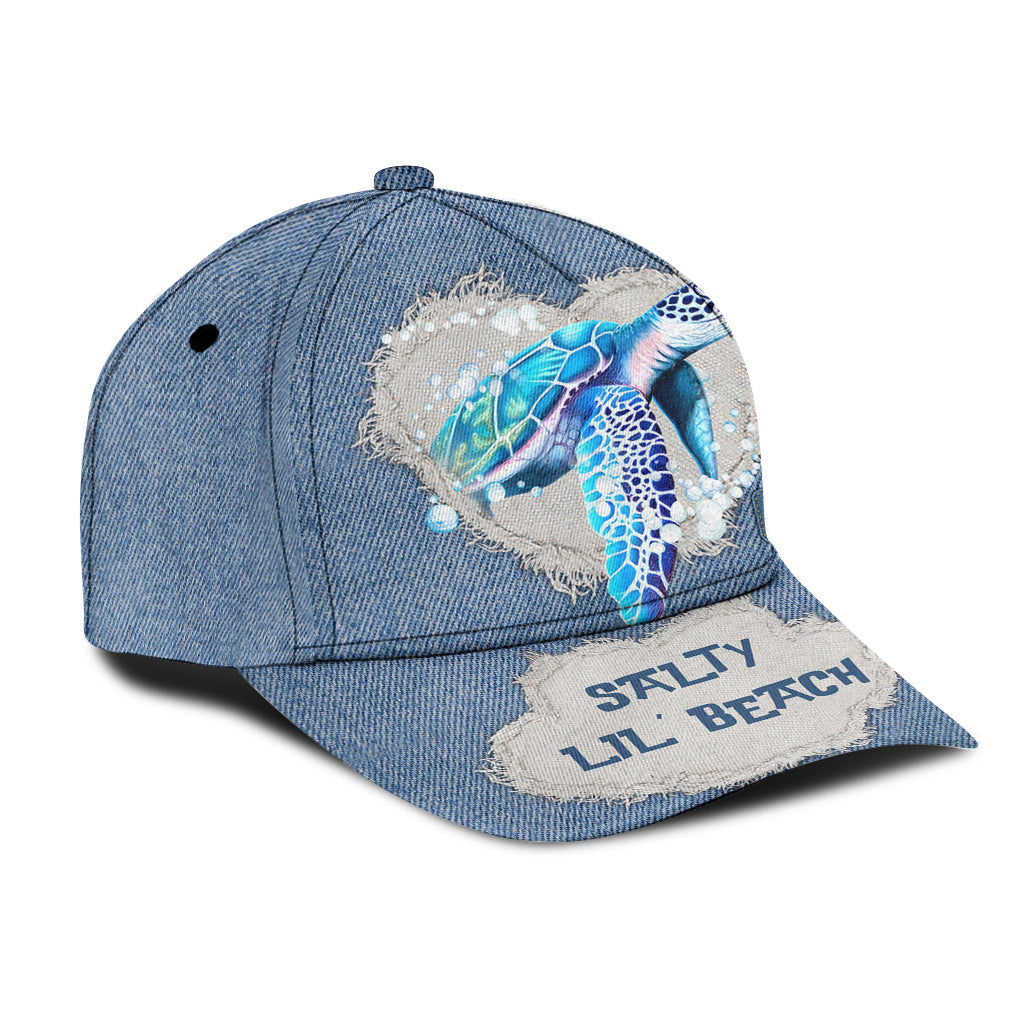 Salty Lil Beach - Personalized Turtle Classic Cap